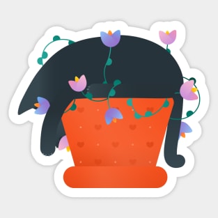 Purrty Flowers Sticker